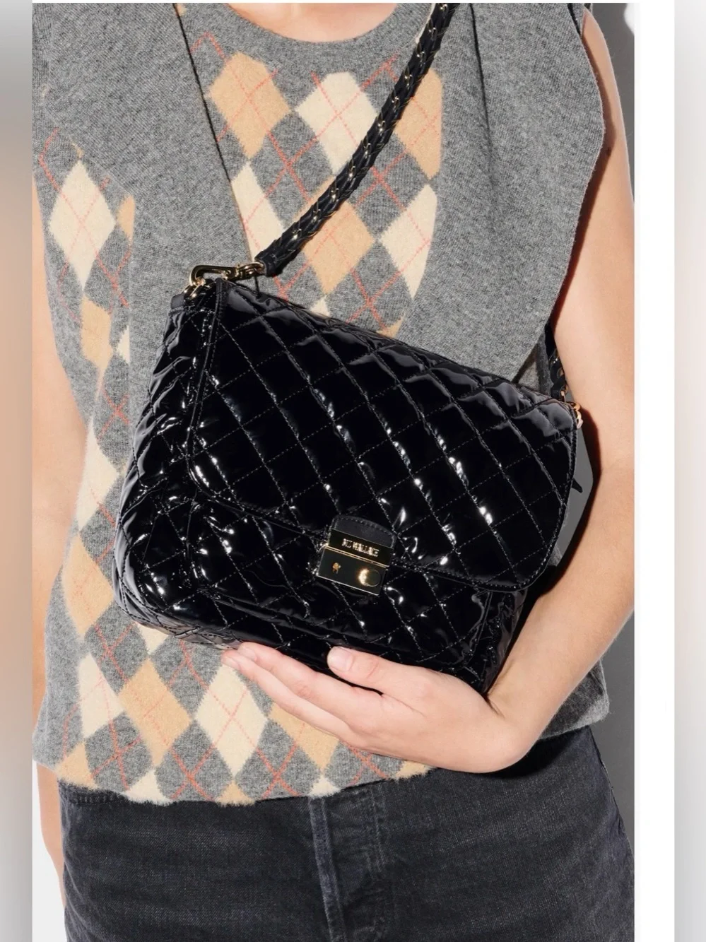 MZ Wallace MD Quilted Crosby Lock Nylon C/B. Black/Gold.